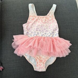 Huxbaby Pink Leopard Print Tutu Swimsuit